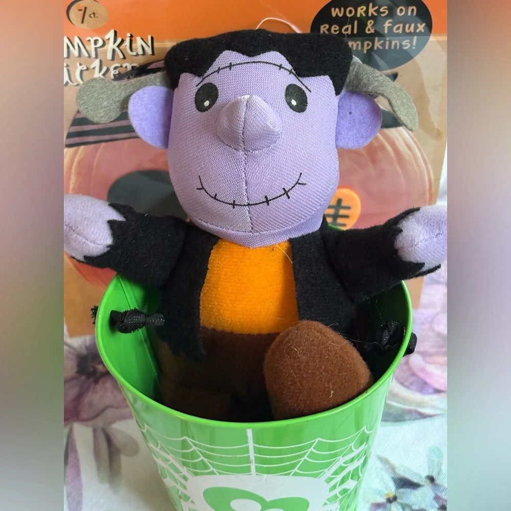 FREE WITH PURCHASE! Pumpkin Decor, Mini Green Bucket, “Frankenstein’s Monster”